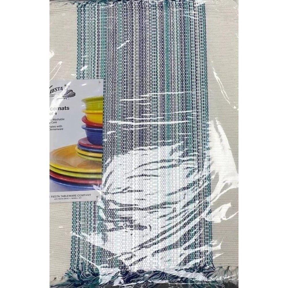 FIESTA Tableware Placemats Set of 4 marble head lapis blue striped